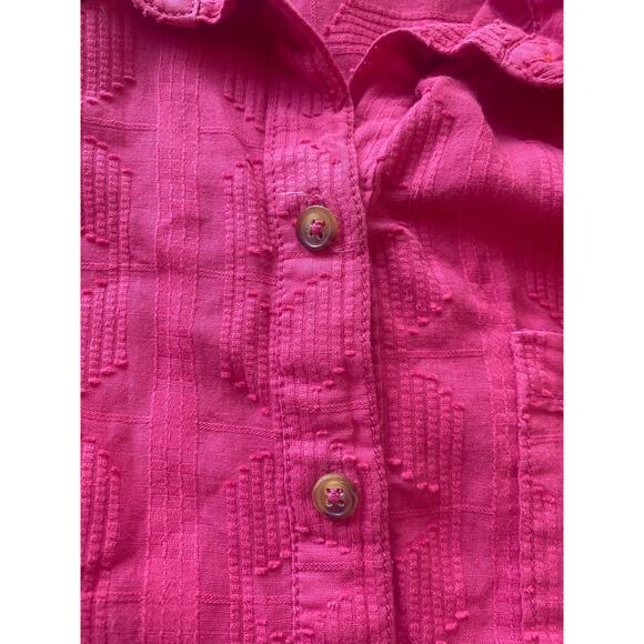 Women’s Pink Anthropologie PILCRO Long Sleeve Button Front Blouse Small Tie Back - Picture 5 of 8